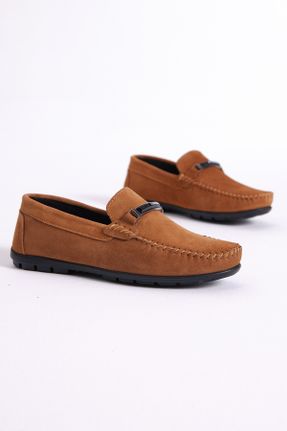 کفش لوفر قهوه ای مردانه چرم طبیعی پاشنه کوتاه ( 4 - 1 cm ) کد 708213993