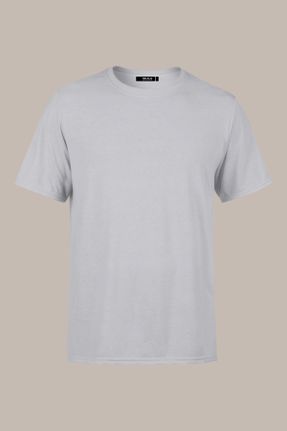 تی شرت طوسی مردانه یقه گرد پنبه (نخی) رگولار تکی پوشاک ورزشی کد 329370752