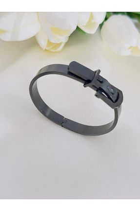 دستبند استیل (فولاد) مشکی زنانه استیل (فولاد) Gülşah bostan aksesuar - کد 770325540