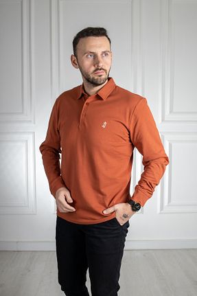 سوئیشرت نارنجی مردانه ساده Sarar - کد 799462052