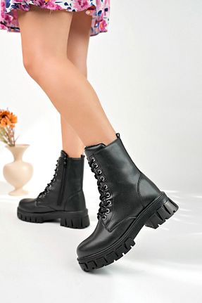 بوت / نیم بوت مشکی زنانه چرم مصنوعی Freemax - کد 773226974