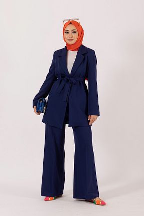 ست بالاتنه و پائین تنه سرمه ای زنانه بافتنی Stilife - کد 799493831