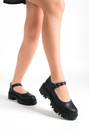 کفش کلاسیک مشکی زنانه چرم مصنوعی پاشنه کوتاه ( 4 - 1 cm ) پاشنه ساده کد 777009759