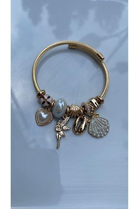 دستبند استیل (فولاد) طلائی زنانه استیل (فولاد) Büş Bujiteri - کد 796760578