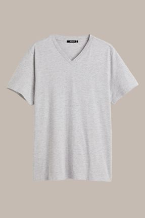 تی شرت سرمه ای مردانه رگولار یقه هفت پنبه (نخی) 5
