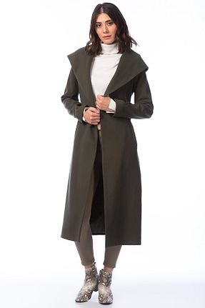 پالتو پشمی خاکی زنانه گشاد Pitti - کد 3558883