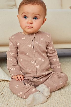 سرهمی خواب قهوه ای بچه گانه پنبه ای Next Baby - کد 778170628