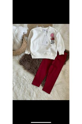ست بالاتنه و پائین تنه زرشکی بچه گانه بافتنی Emilakids - کد 799434817