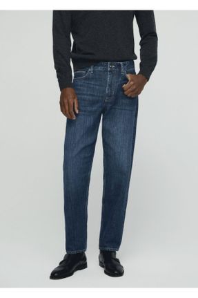 شلوار جین آبی مردانه پاچه رگولار جین ساده استاندارد کد 770404671