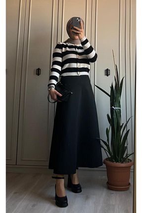 دامن حجاب مشکی زنانه کلوش modasusev - کد 797143277