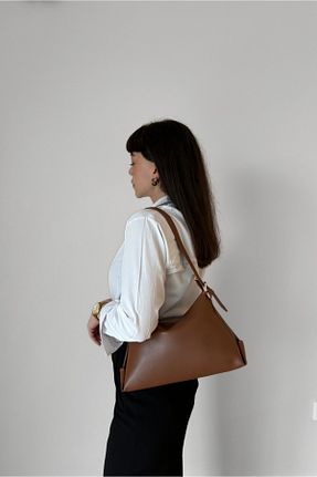 کیف دوشی قهوه ای زنانه چرم مصنوعی Yuka Atelier - کد 799881254