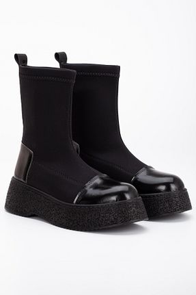 بوت / نیم بوت مشکی زنانه پارچه ای SUENO SHOES - کد 795148529