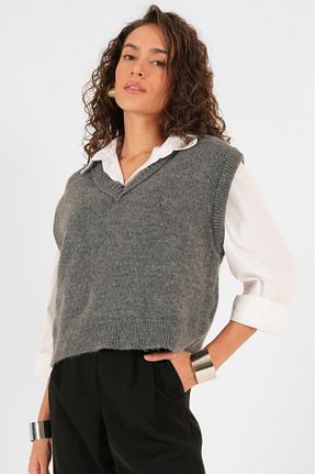 سوئیتر طوسی زنانه اکریلیک Laluvia - کد 800144663