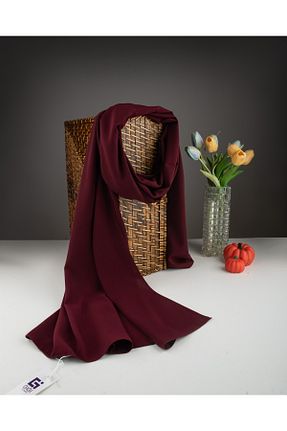 شال زرشکی زنانه ابریشم Scarf - کد 798090264
