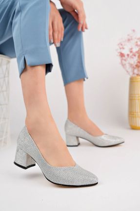 کفش پاشنه بلند کلاسیک زنانه جیر پاشنه پر پاشنه متوسط ( 5 - 9 cm ) کد 773597652