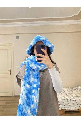 کلاه پشمی آبی زنانه پنبه ای Moda Biçer - کد 797995871