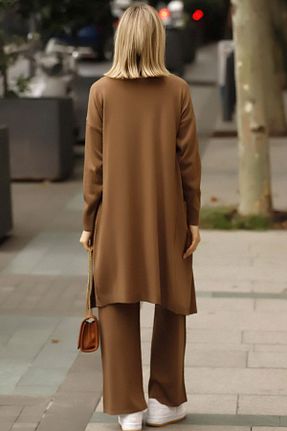 ست بالاتنه و پائین تنه قهوه ای زنانه تریکو ALCHON - کد 800183524