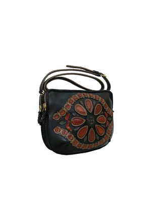 کیف پستچی مشکی زنانه چرم خالص GÖN Deri - کد 76745787