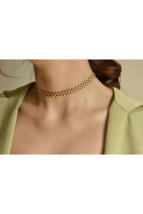 گردنبند استیل ( فولاد ) طلائی زنانه استیل (فولاد) B.BOXED - کد 779741117