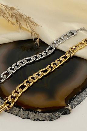 دستبند استیل (فولاد) طلائی زنانه استیل (فولاد) tokasepeticom - کد 134217586