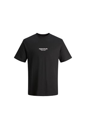 تیشرت مشکی مردانه یقه دوچرخه Jack & Jones - کد 800547779
