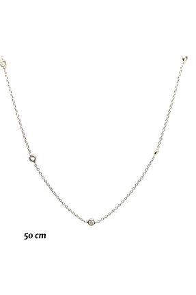 گردنبند طلا سفید زنانه 14 عیار BERK MÜCEVHERAT - کد 800370384