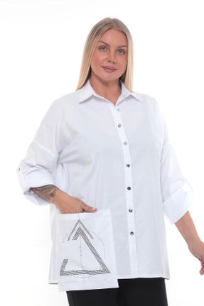 پیراهن سفید زنانه سایز بزرگ کد 758423385