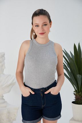 بلوز طوسی زنانه ساده CATSPY - کد 799707454