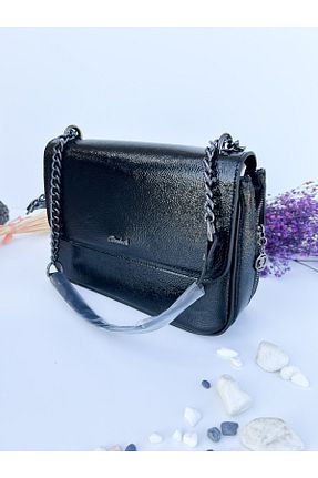 کیف دوشی مشکی زنانه چرم مصنوعی OUEEN ELİZABETH - کد 774900177