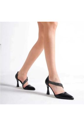 کفش مجلسی مشکی زنانه چرم مصنوعی پاشنه نازک پاشنه متوسط ( 5 - 9 cm ) کد 800013087