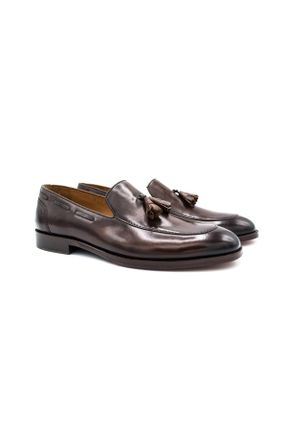 کفش کلاسیک قهوه ای مردانه چرم طبیعی پاشنه کوتاه ( 4 - 1 cm ) پاشنه ساده کد 800151363