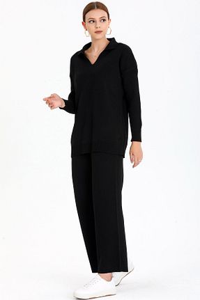 ست بالاتنه و پائین تنه مشکی زنانه تریکو ALCHON - کد 800179773