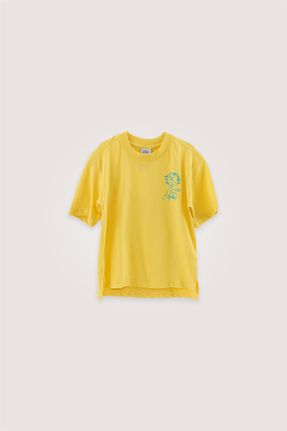 تی شرت زرد بچه گانه اورسایز تکی طراحی کد 800232019