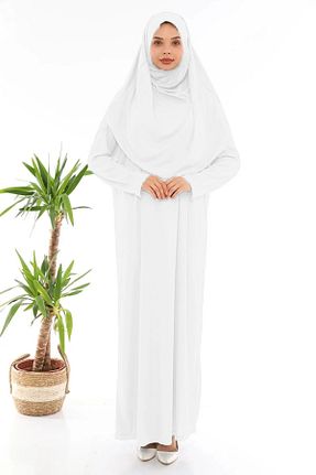 لباس حجاب سفید زنانه رگولار medipek - کد 682843292