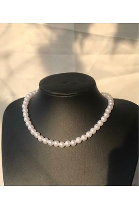 گردنبند جواهر سفید زنانه مروارید Elifsu Jewelry - کد 800332877