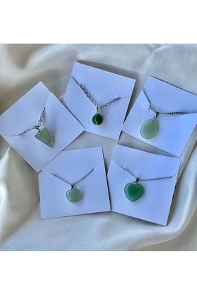 گردنبند جواهر سبز زنانه سنگ طبیعی Elifsu Jewelry - کد 800386836
