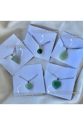 گردنبند جواهر سبز زنانه سنگ طبیعی Elifsu Jewelry - کد 800396739