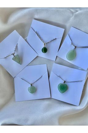 گردنبند جواهر سبز زنانه سنگ طبیعی Elifsu Jewelry - کد 800396739