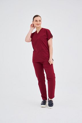 لباس ایمنی کار زرشکی yeni medikal - کد 765713464