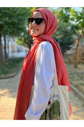 شال قرمز زنانه مخلوط کتان poloist - کد 455211844