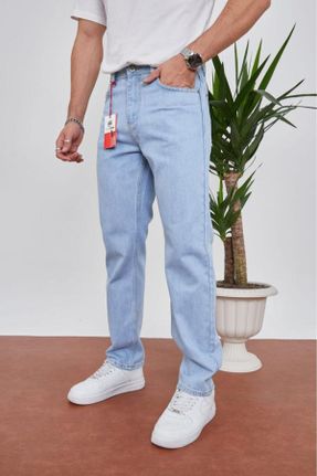 شلوار جین آبی مردانه پاچه ساده پنبه (نخی) کد 791035206