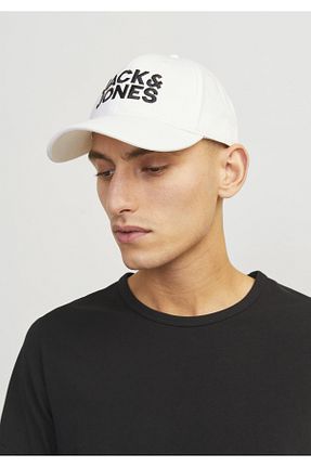 کلاه سفید مردانه پنبه ای Jack & Jones - کد 799984904