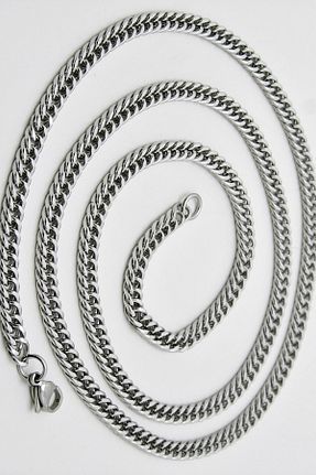گردنبند استیل ( فولاد ) سفید مردانه استیل (فولاد) Takı Dükkanı - کد 36769485