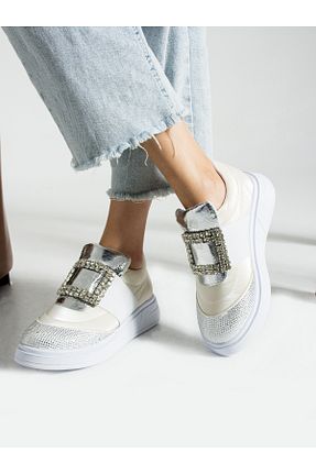کفش اسنیکر سفید زنانه بند دار Alemdar Shoes - کد 800150273