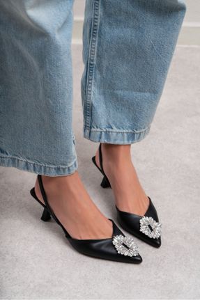 کفش پاشنه بلند کلاسیک مشکی زنانه پاشنه ساده پاشنه کوتاه ( 4 - 1 cm ) کد 716617797