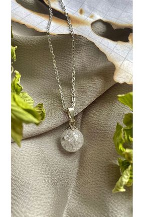 گردنبند جواهر سفید زنانه سنگ طبیعی Elifsu Jewelry - کد 800326488