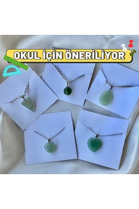 گردنبند جواهر سبز زنانه سنگ طبیعی Elifsu Jewelry - کد 800386836