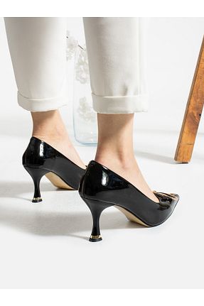 کفش استایلیتو مشکی پاشنه ضخیم Alemdar Shoes - کد 800920029