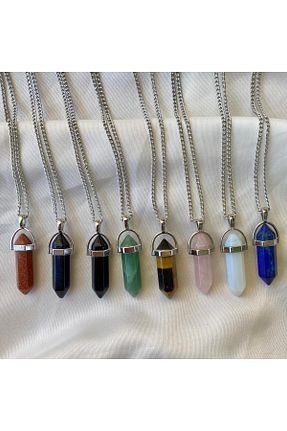 گردنبند جواهر سفید زنانه سنگ طبیعی Elifsu Jewelry - کد 800640866