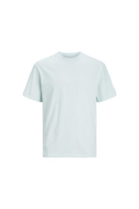 تی شرت سفید مردانه رگولار یقه گرد پنبه (نخی) تکی کد 800856882